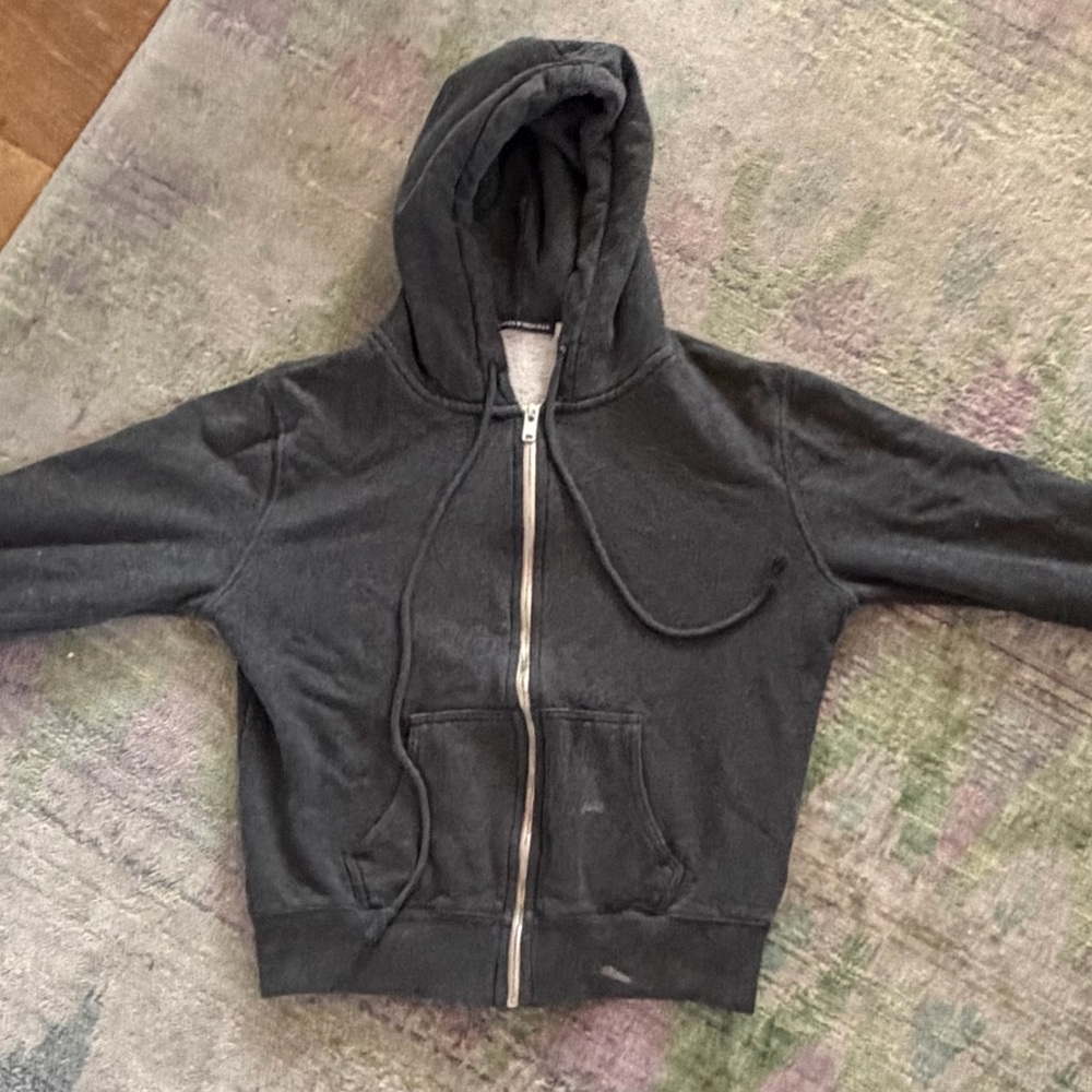 Brandy Melville dark grey Zip-Up Hoodie